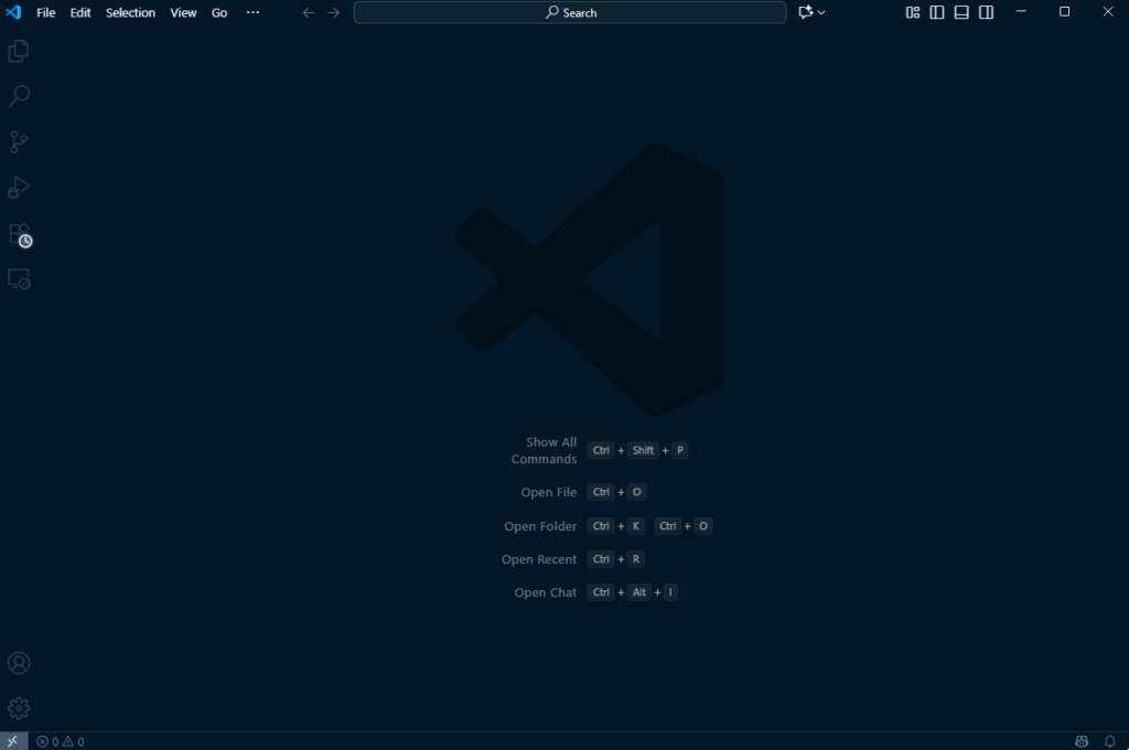 Uma imagem do editor de texto Visual Studio Code.