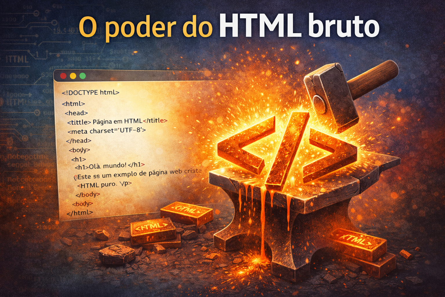 Imagem do artigo sobre o poder o HTML bruto.