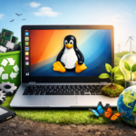 Foto de artigo sobre computador recondicionado com Linux.