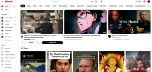 An image of a Youtube feed.