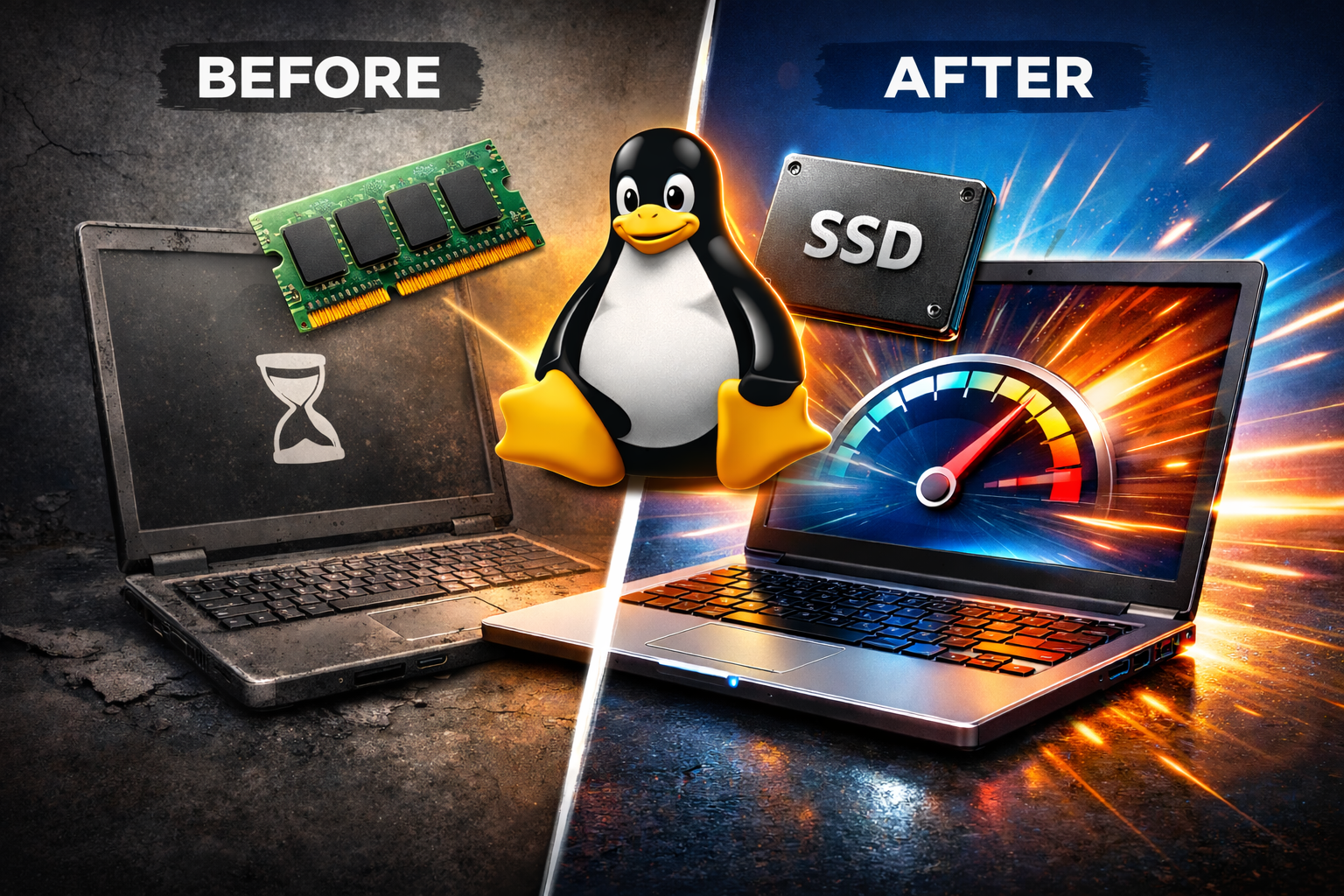 An article image about speeding up an old laptop.