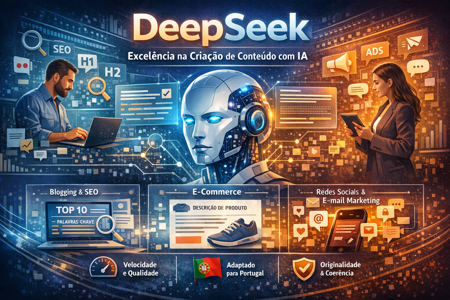 Foto do artigo sobre o DeepSeek e a criação de conteúdo.