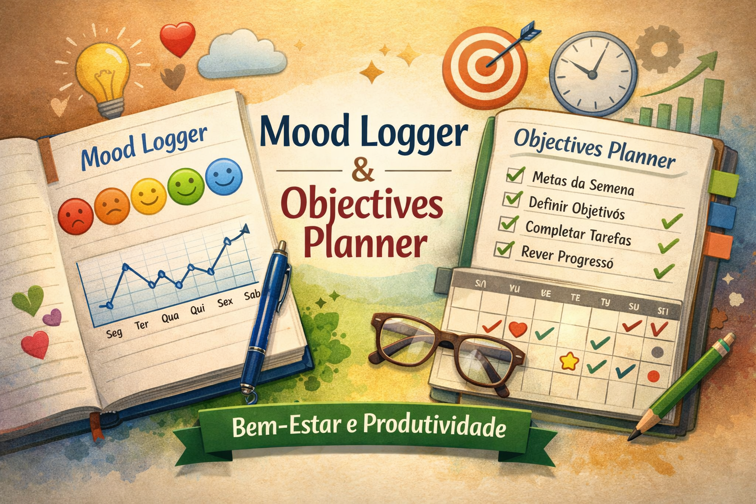 Foto do artigo sobre mood logger e objectives planner.