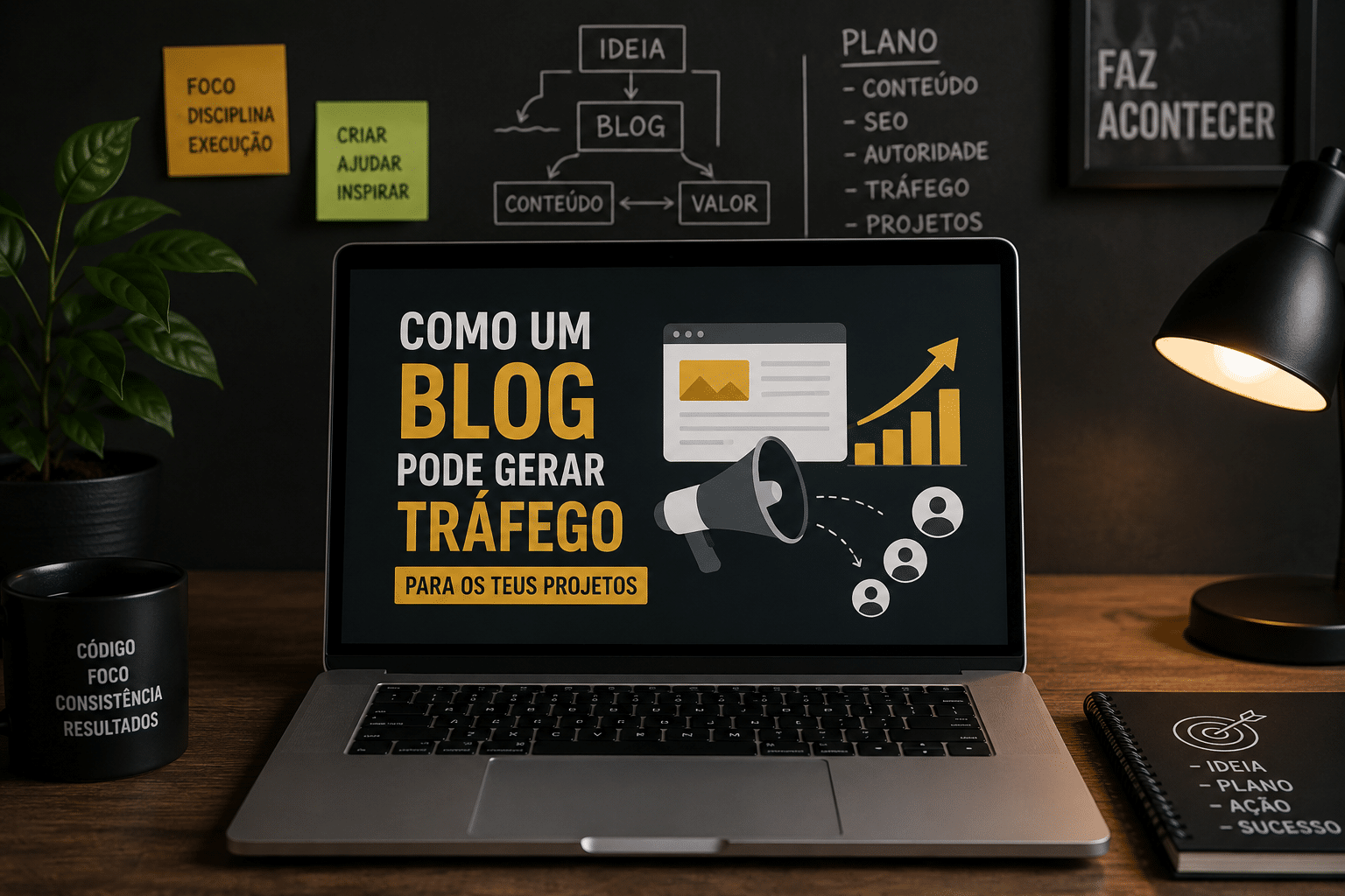 Foto de artigo sobre o poder do blog para divulgar projetos.