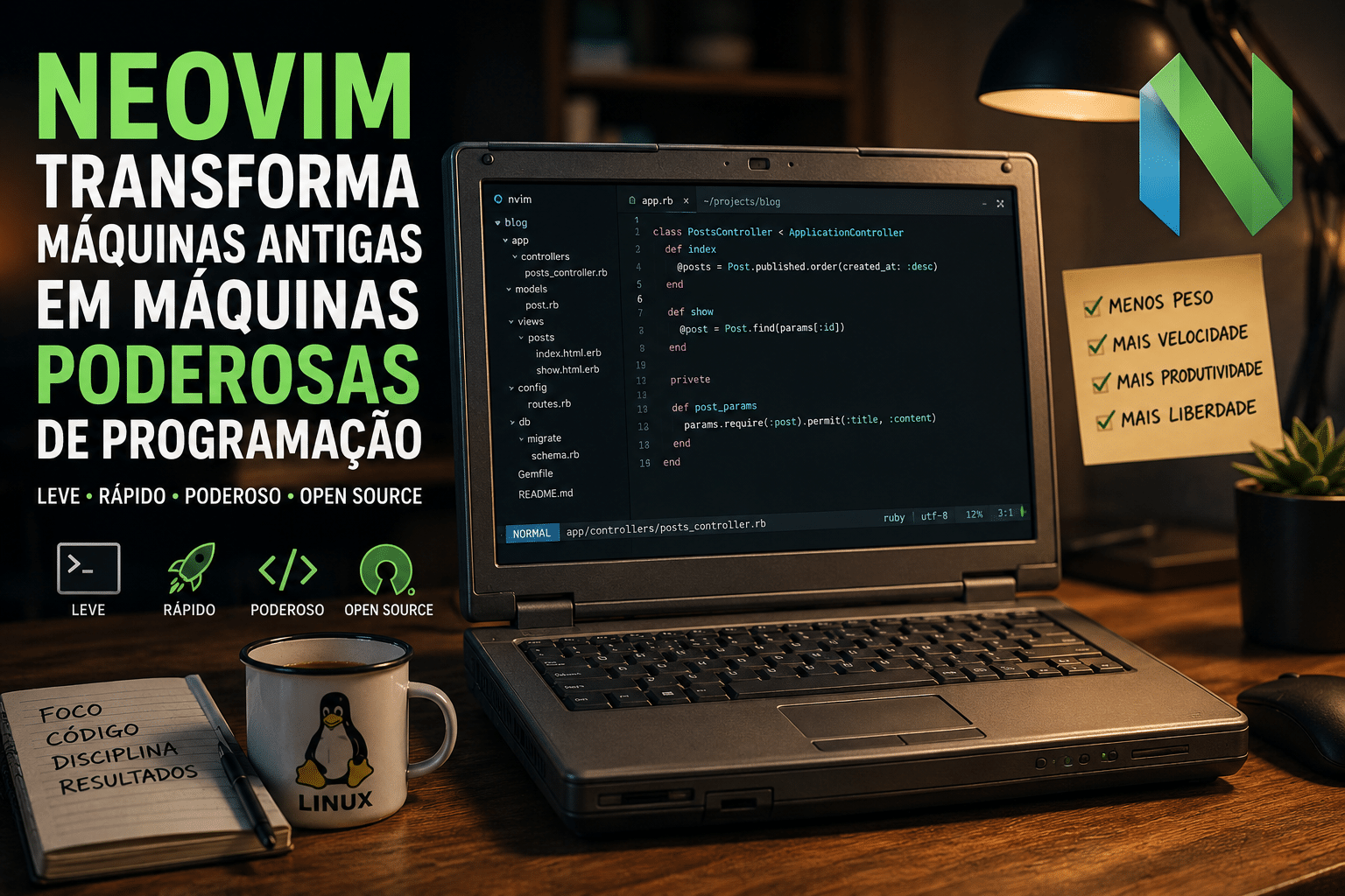 Foto de artigo sobre o NeoVim.