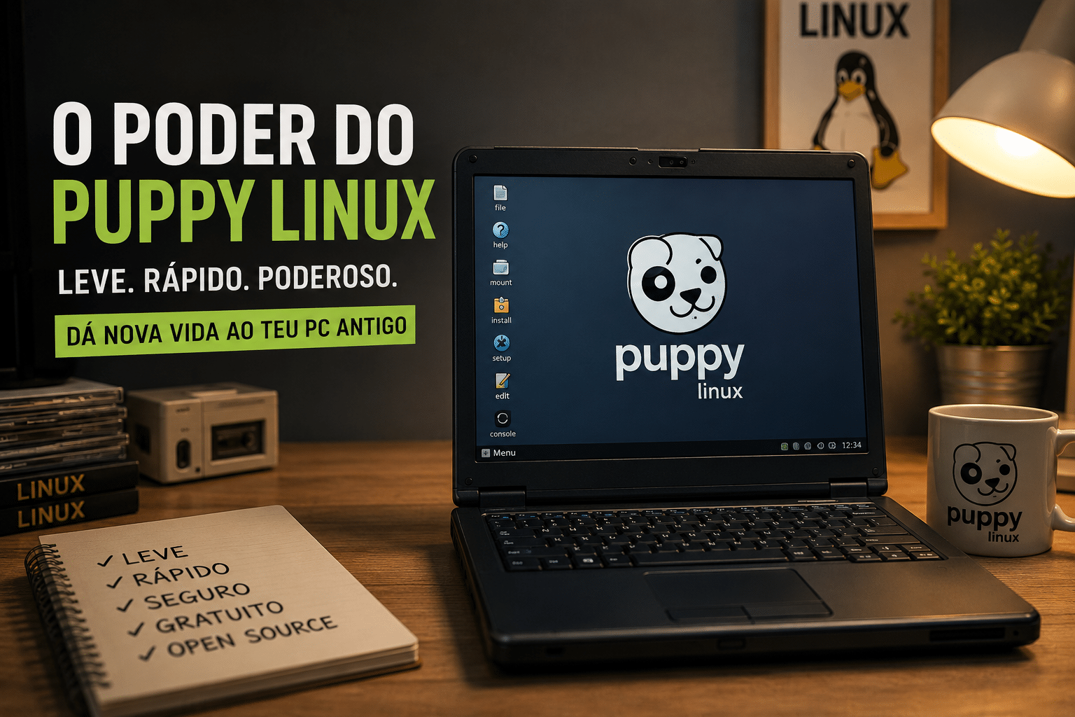 Foto de artigo sobre Puppy Linux.