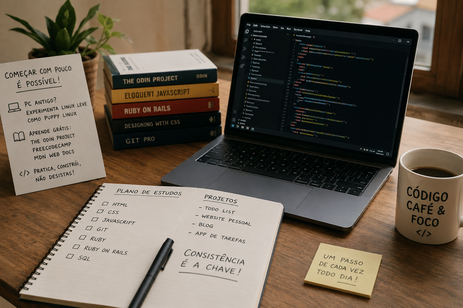 Foto de artigo sobre começar a programar com pouco.