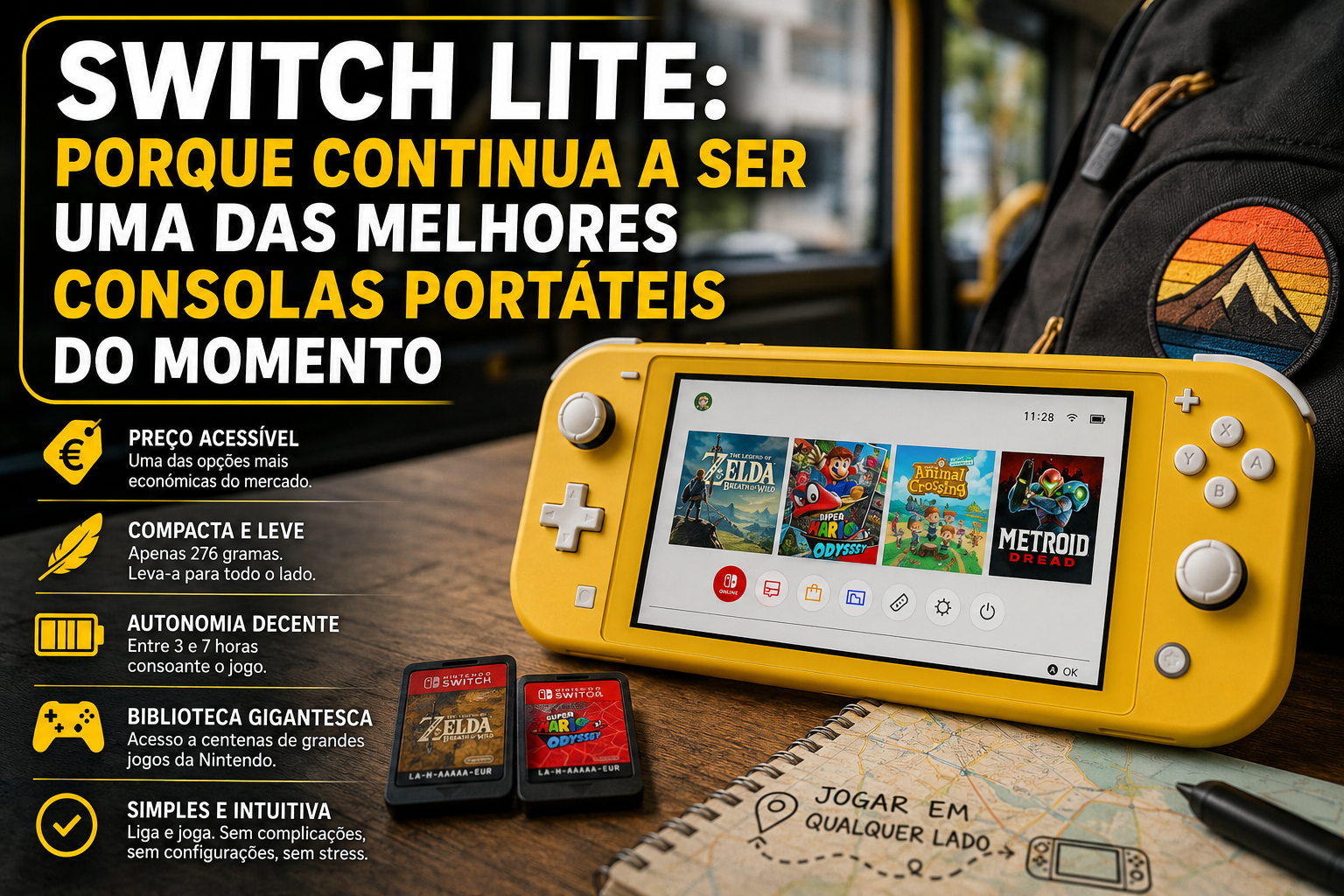 Foto de destaque do artigo sobre switch lite.